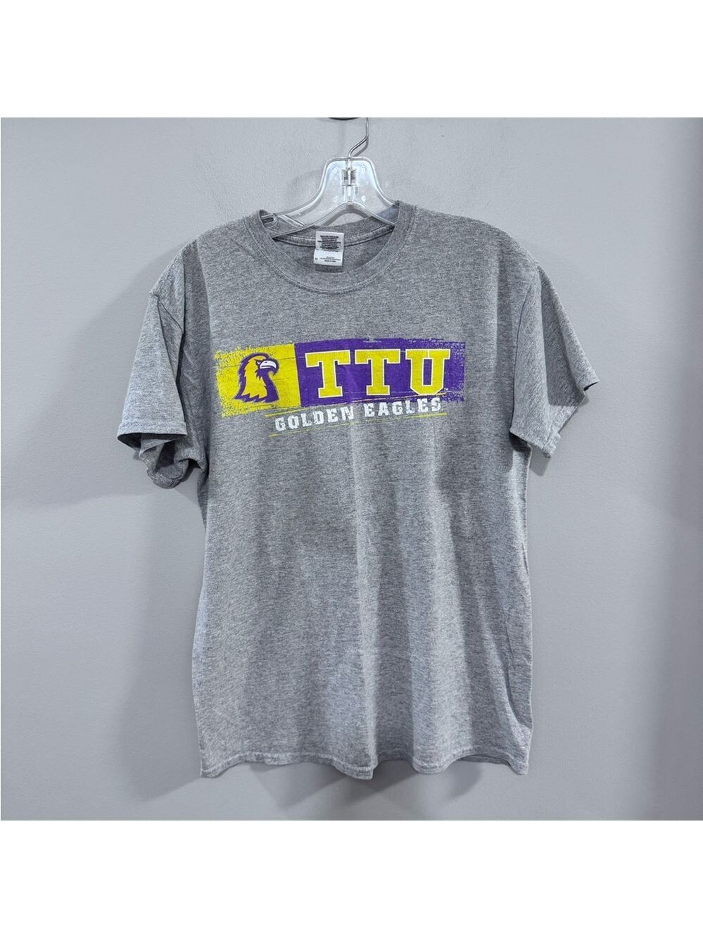 Tennesse Tech University TTU Golden Eagles Gray Short Sleeve Tee. Size M